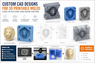 do custom cad designs for 3d printable molds used in silicone and resin casting