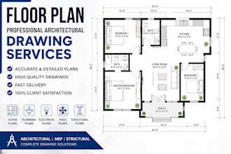 create mep drawings, architectural blueprints, and structural plans