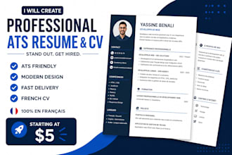 create a professional ats resume and CV in french