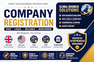 register UK ltd US llc ein vat companies house and business setup non residents