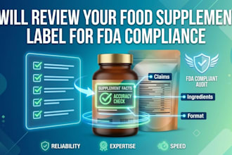review your food supplement, label for fda compliance