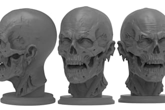 realistic 3d head bust face model custom portrait sculpture stl for 3d printing
