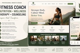 redesign wix fitness coach website nutrition wellness therapy counseling website