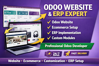develop odoo website, odoo erp and odoo ecommerce as odoo developer