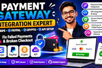integrate secure payment processor and fix payment gateway issues for your busin