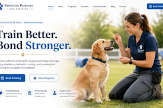 design wix dog training website pet trainer puppy obedience pup school website