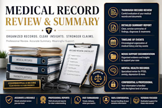review and organize medical records professionally