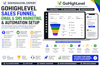create gohighlevel sales funnel ghl email and SMS marketing ghl automation setup