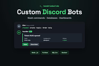 develop a custom discord bot in python or nodejs