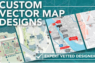 draw custom vector map, business location map, and event map