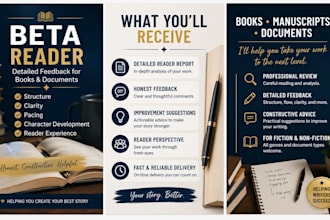 review your book, manuscript, or document professionally