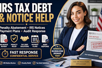 help with irs tax debt, irs notices, penalty abatement and payment plans