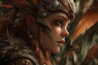 draw fantasy concept art character and dnd digtial painting portrait illustation