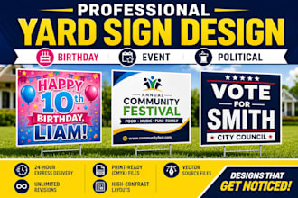 design custom event, birthday, and political campaign yard signs
