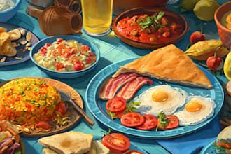 create food illustration in my style