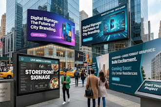 design attractive digital billboards, hoardings, outdoor and storefront signage