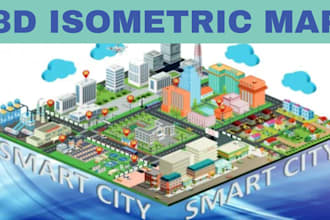 design custom vector map illustration, event map, and isometric map