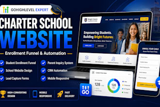 build gohighlevel charter school education website ghl enrollment funnel