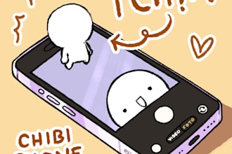 draw a ych chibi on phone
