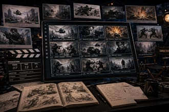 create cinematic storyboard for films and visual production