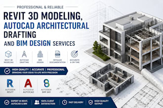 do revit 3d modeling, autocad architectural drafting and bim design services
