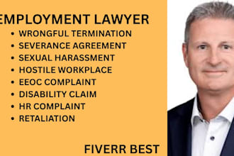 be your employment lawyer for wrongful termination, harassment and eeoc disputes