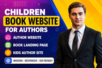 children book website, author website, book landing page, kids author site