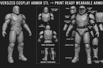 design wearable 3d cosplay armor design 3d armor model 3d mask print and paint