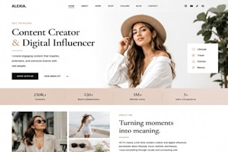 build squarepace content creator website influencer portfolio website