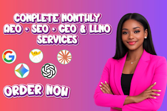 do monthly onpage SEO,aeo,GEO service for shopify,wix,wordpress,webflow website