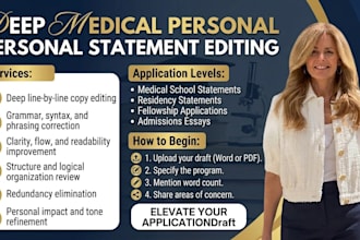 deeply edit your medical school, residency, or fellowship personal statement