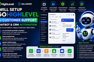 setup gohighlevel ai customer support chatbot and CRM automation