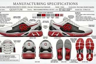 create shoe tech pack design, tech drawing for footwear, sneakers, boots, heels