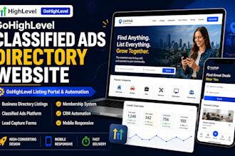 build gohighlevel classified ads directory listing business website
