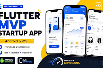 develop flutter mvp startup app for android and ios