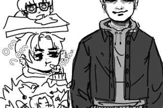 draw character art, flats and fashion sheets