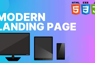 create a landing page with HTML CSS js