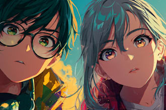draw anime illustration, vtuber art, visual novel,
