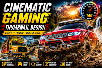 create cinematic gaming youtube thumbnails