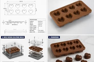 design 3d cad models silicone molds plastic mold chocolate mold and casting mold