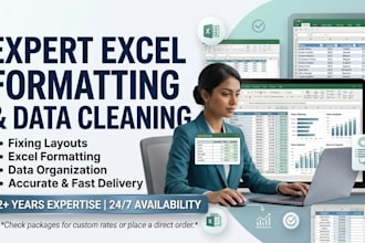 do expert ms excel data formatting, cleanup, and spreadsheet creation