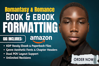 format your romantasy or romance book for kdp ebook and paperback