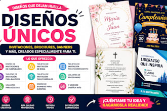 disenare un folleto pancarta, tarjeta de invitación de cumpleaño o de boda único
