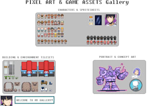design pixel art assets and spritesheets