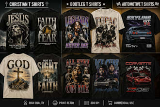 design christian, bootleg and automotive t shirts