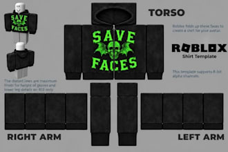 make high detailed roblox clothing roblox outfit for you