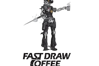 design custom, retro, tea, coffee logo and illustration