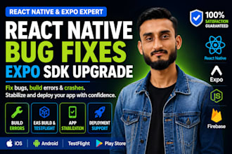 fix expo react native issues and upgrade sdk versions