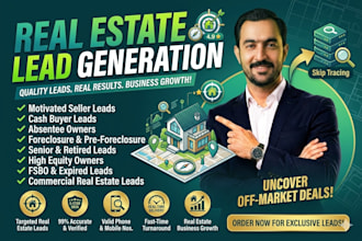 provide real estate lead generation , skip tracing services