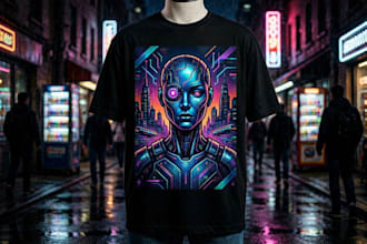 make stylish urban streetwear tshirt design for merch